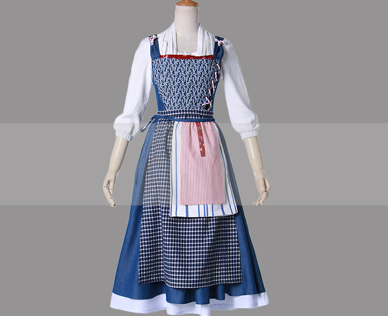 2017 Beauty and the Beast Belle Maid Costume Cosplay Outfit