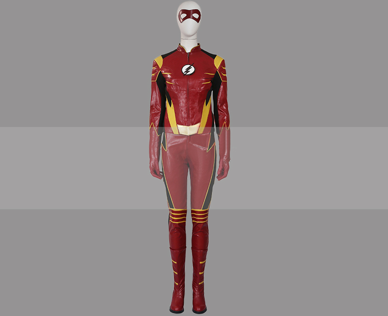 CW The Flash Season 3 Jesse Quick Cosplay Costume Trajectory Suit