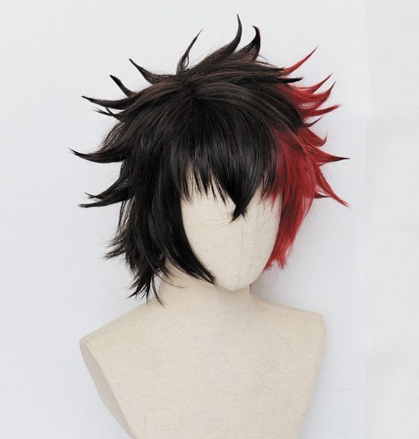 Details about   Touken Ranbu Online Hizen Tadahiro Wig Men Cool Short Hair Hairpiece Mix Color