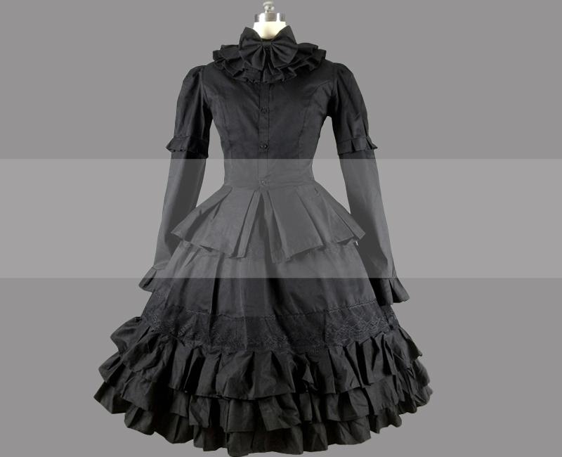 Date A Live Kurumi Tokisaki Cosplay Black Gothic Lolita Dress