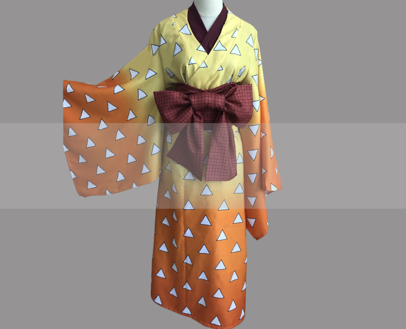 Kimetsu no Yaiba Zenitsu Agatsuma Yoshiwara Zenko Kimono Cosplay Costume