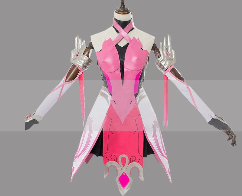 Overwatch Angela Ziegler Mercy Skin Pink Cosplay Costume
