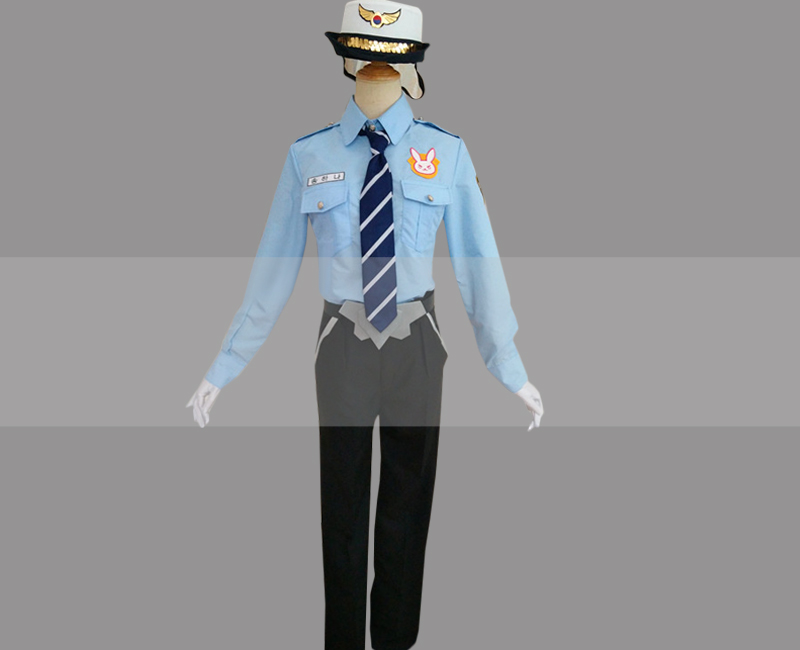 Overwatch D.Va Skin Police Officer Cosplay Costume