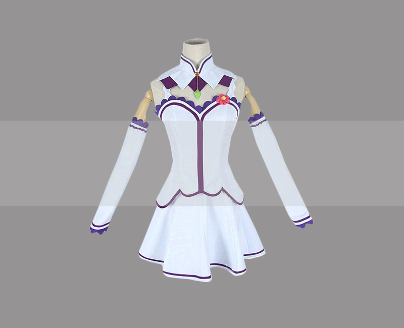 Re:Zero Emilia Cosplay Casual Dress Outfit